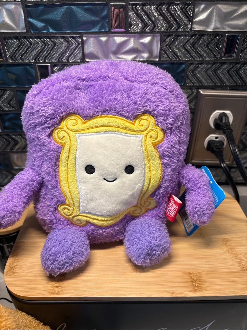 FRIENDS Purple Plush Character with Yellow Frame Embroidery